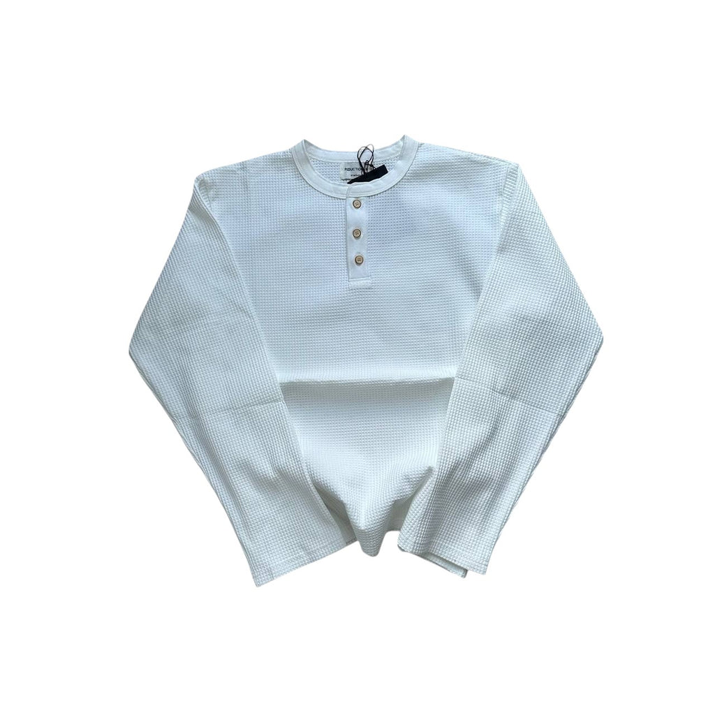 White waffle henley longsleeve